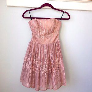 Bebe Pink Strapless Fit and Flare